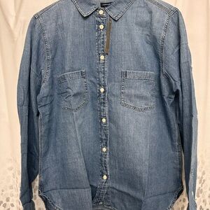 Denim Long Sleeve Button-Up Shirt